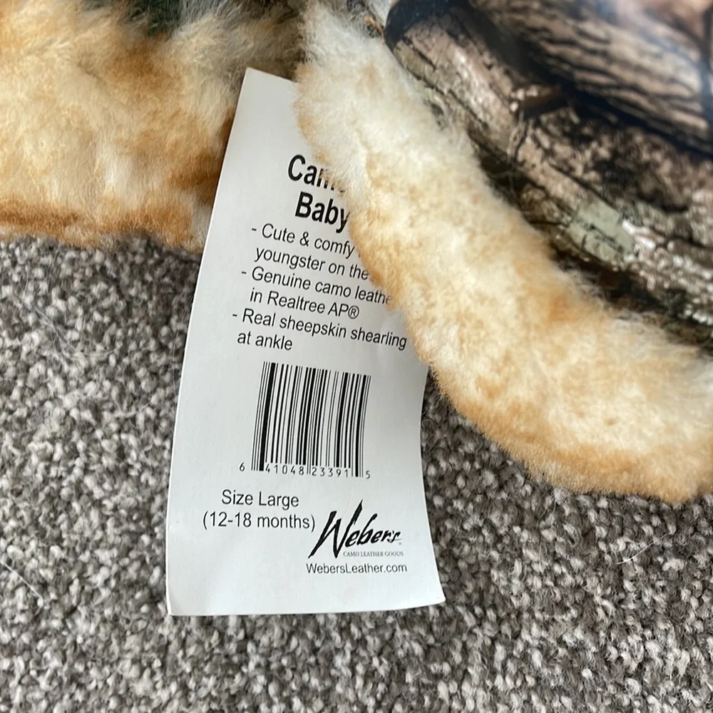 Weber’s camo baby moccasins